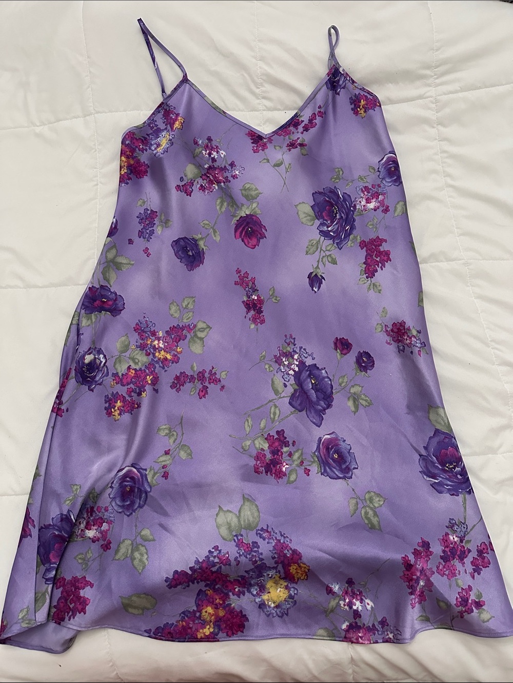 Gilligan & O'Malley Lavender Floral Satin Slip
